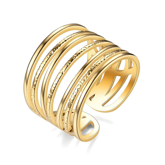 18K gold plated Stainless steel finger ring, Intensity