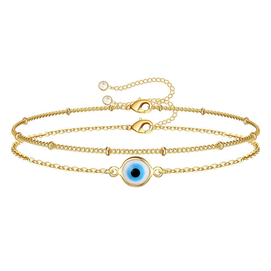 18K gold plated Stainless steel  Evil Eye bracelet, Intensity