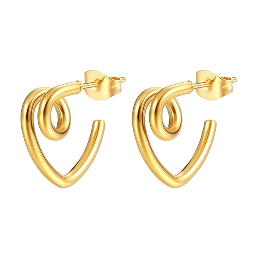 18K gold plated Stainless steel earrings, Intensity