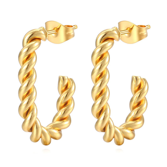 18K gold plated Stainless steel earrings, Intensity