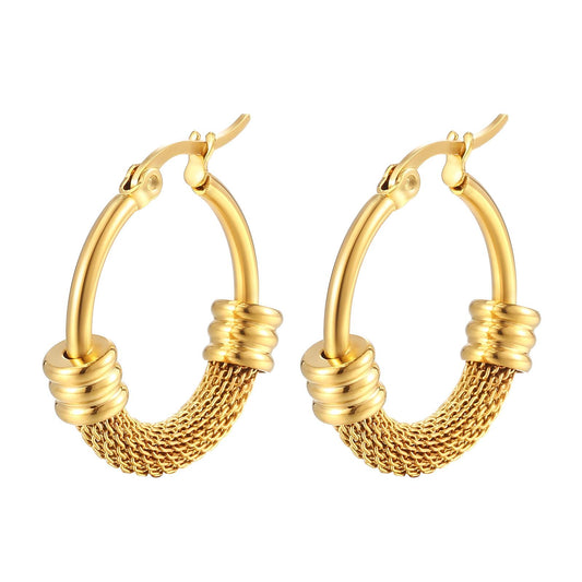 18K gold plated Stainless steel earrings, Intensity