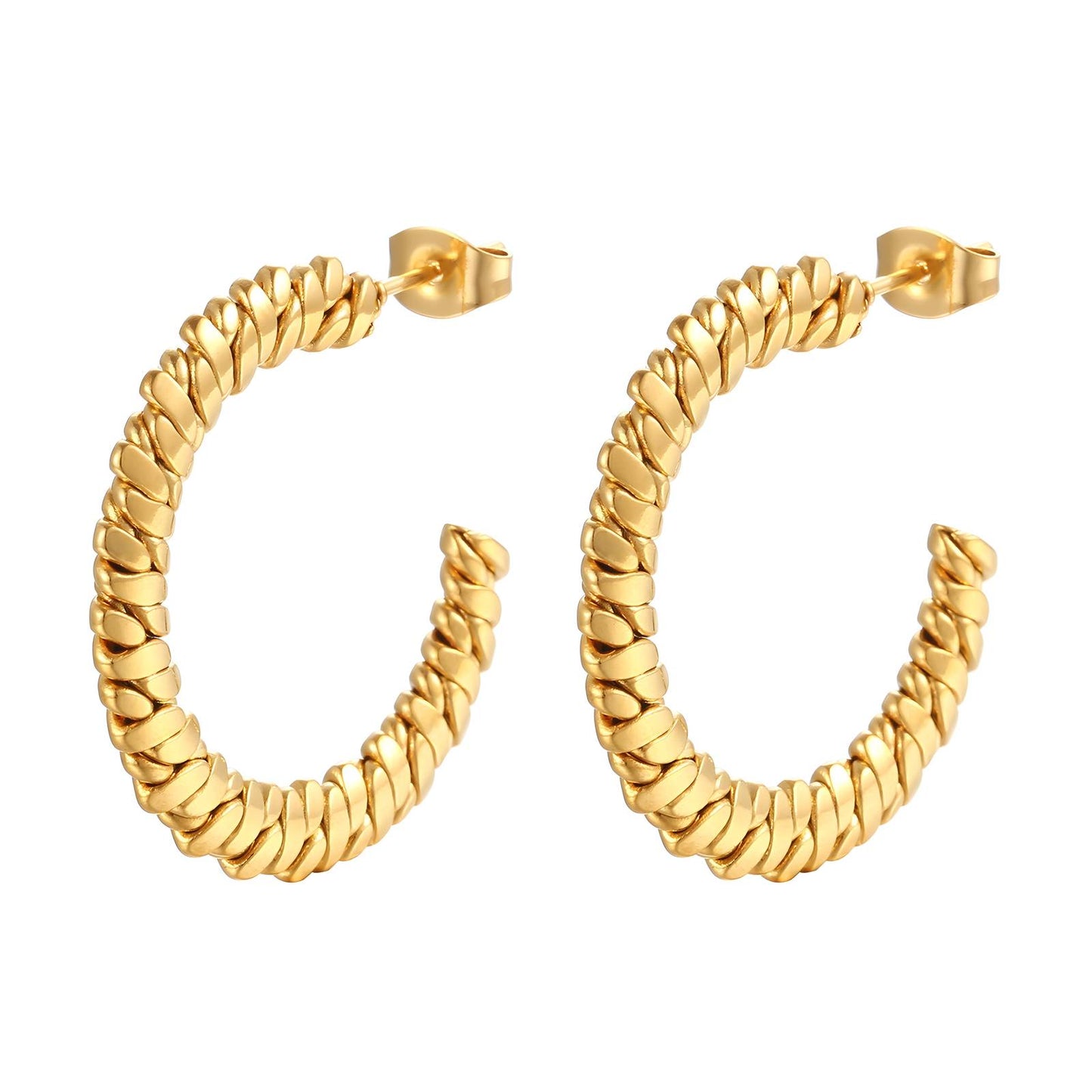 18K gold plated Stainless steel earrings, Intensity