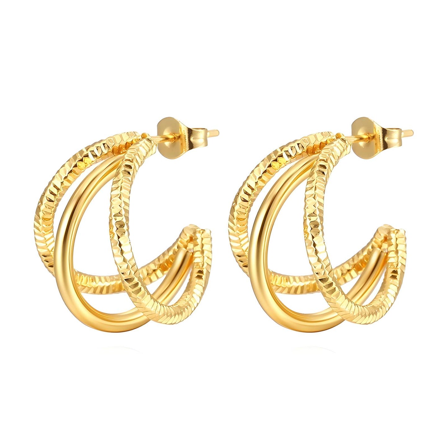 18K gold plated Stainless steel earrings, Intensity