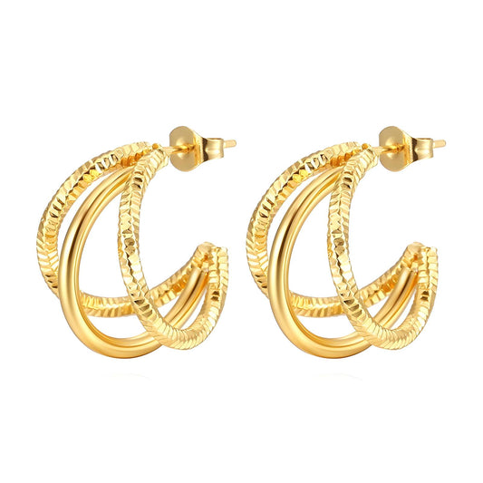 18K gold plated Stainless steel earrings, Intensity