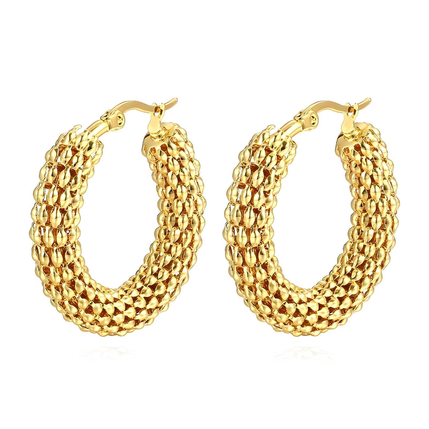 18K gold plated Stainless steel earrings, Intensity