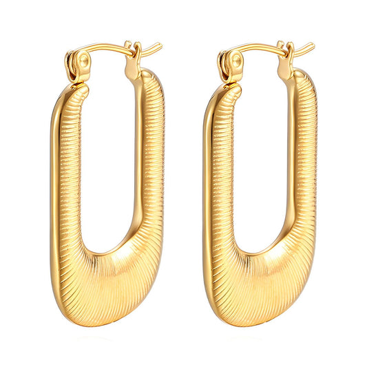 18K gold plated Stainless steel earrings, Intensity