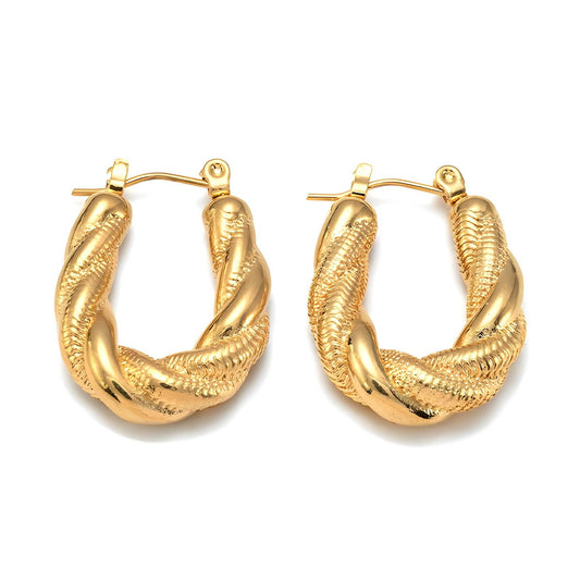 18K gold plated Stainless steel earrings, Intensity