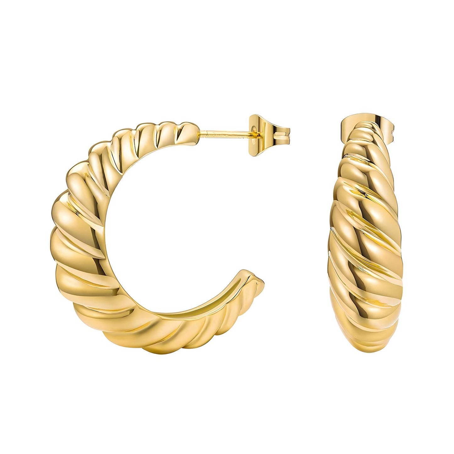 18K gold plated Stainless steel earrings, Intensity