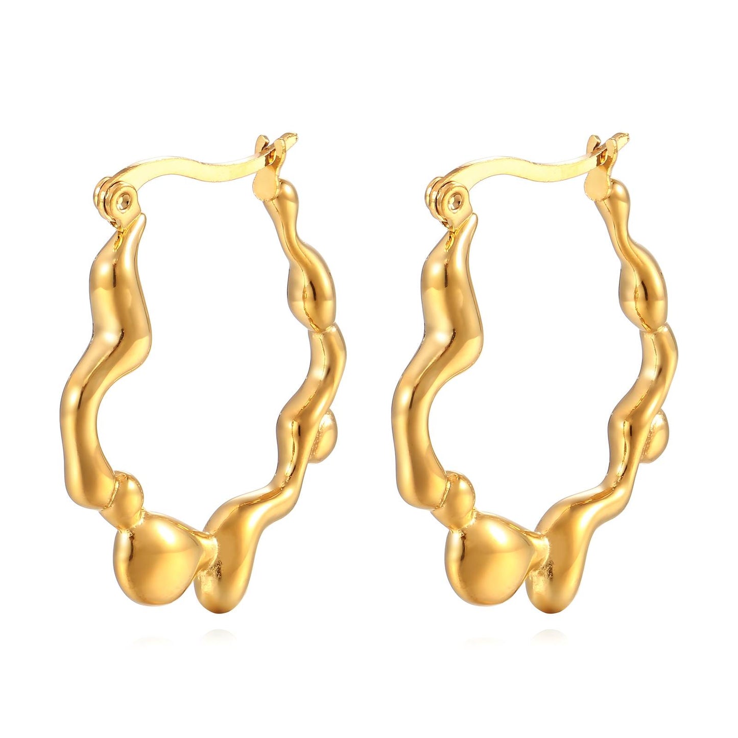 18K gold plated Stainless steel earrings, Intensity