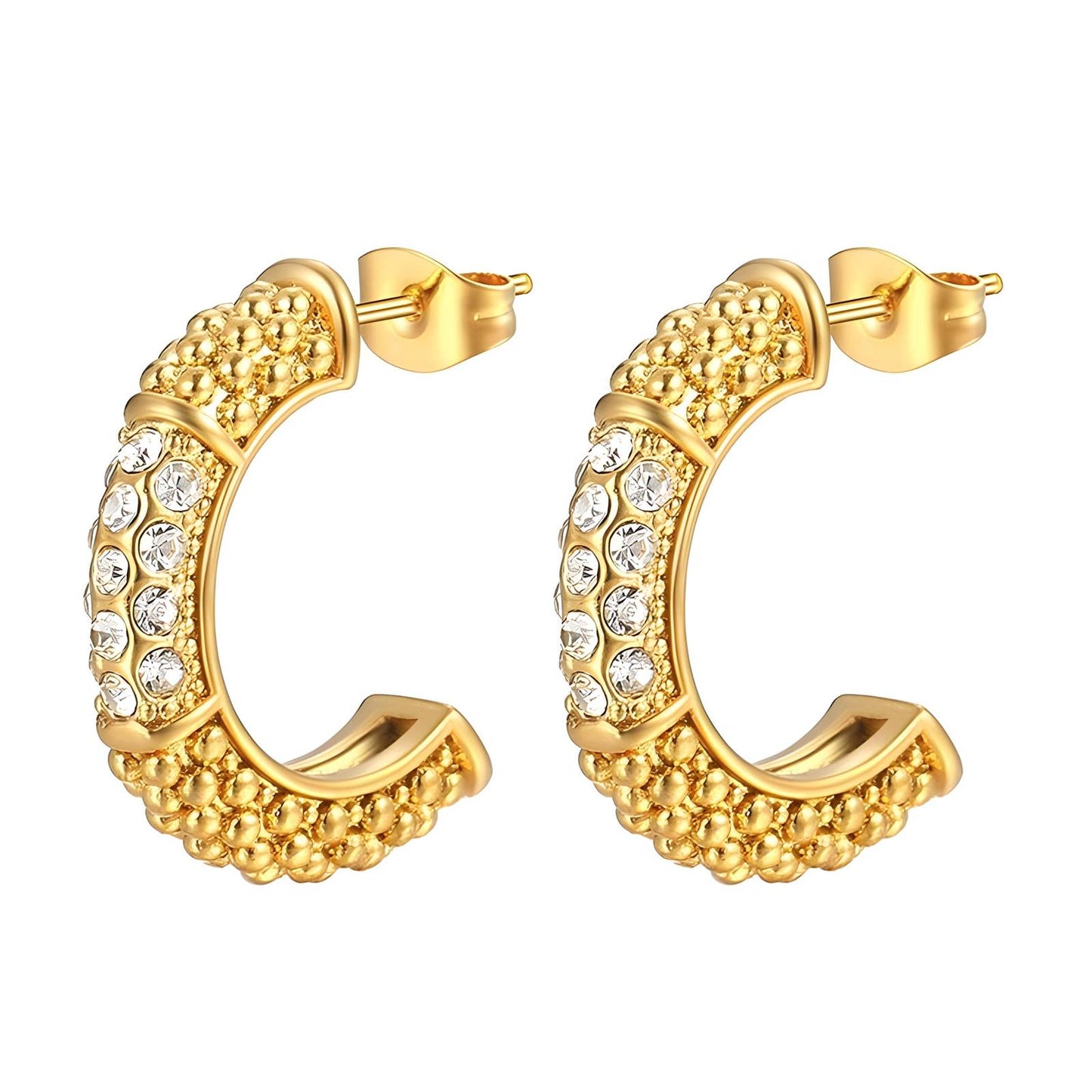 18K gold plated Stainless steel earrings, Intensity