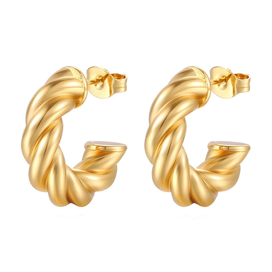 18K gold plated Stainless steel earrings, Intensity