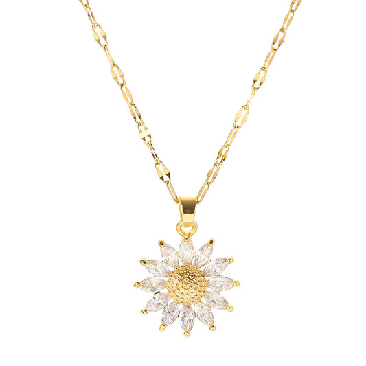 18K gold plated Stainless steel  Flower necklace, Intensity