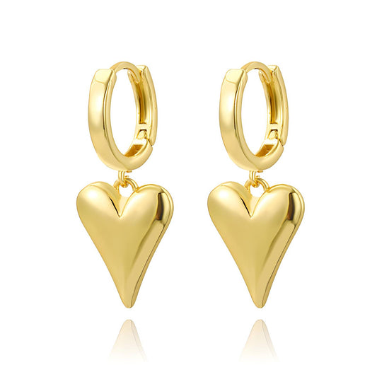 18K gold plated Stainless steel  Hearts earrings, Intensity