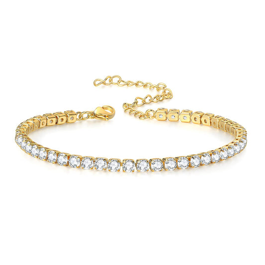 18K gold plated Stainless steel  Tennis bracelet, Intensity