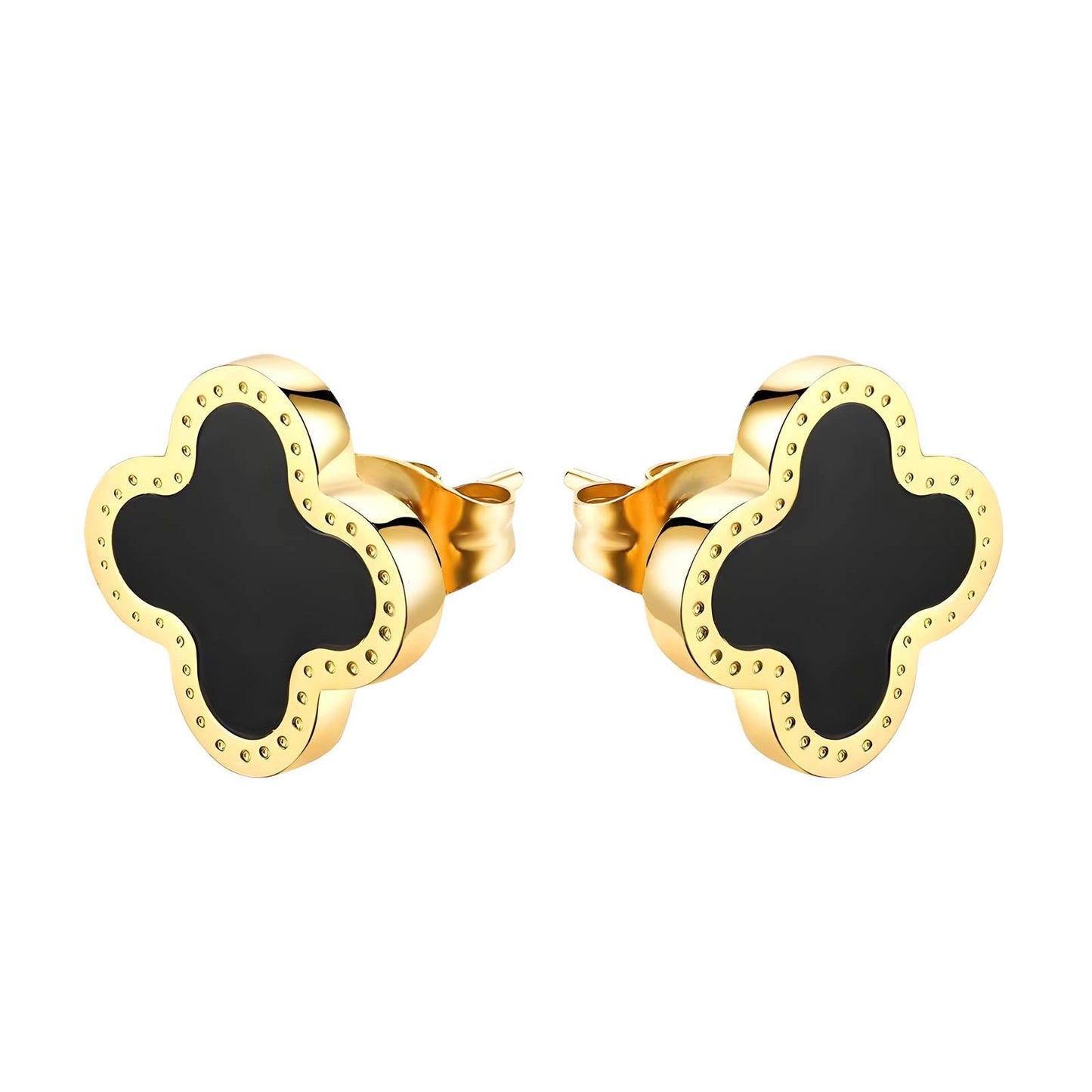 18K gold plated Stainless steel  Flowers earrings, Intensity