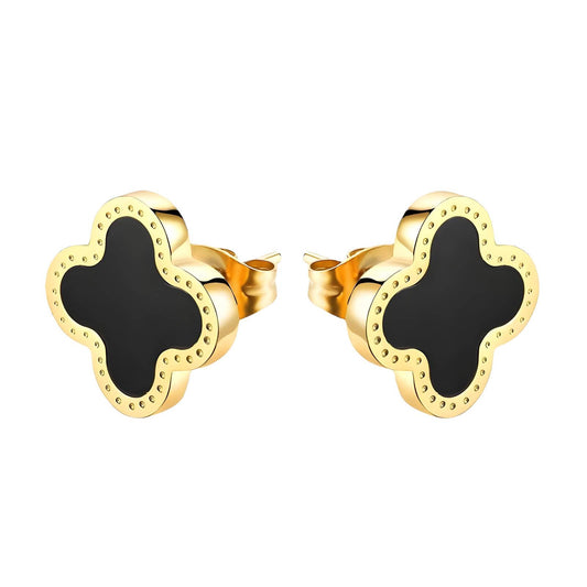 18K gold plated Stainless steel  Flowers earrings, Intensity