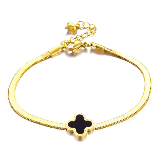 18K gold plated Stainless steel  Flowers bracelet, Intensity