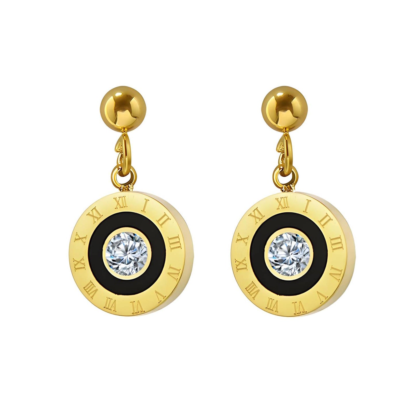 18K gold plated Stainless steel earrings, Intensity