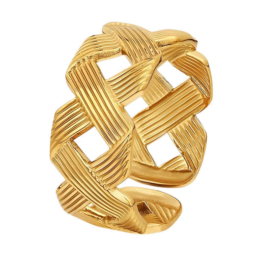 18K gold plated Stainless steel finger ring, Intensity