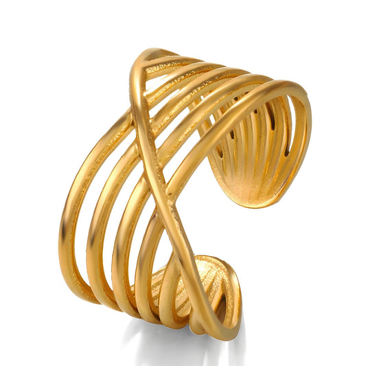 18K gold plated Stainless steel finger ring, Intensity