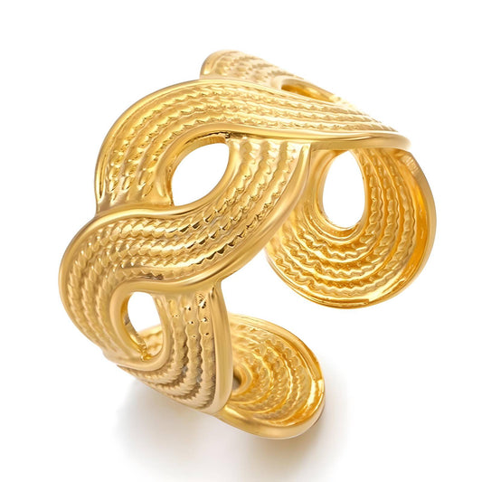 18K gold plated Stainless steel finger ring, Intensity