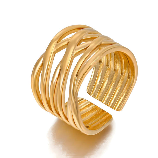 18K gold plated Stainless steel finger ring, Intensity