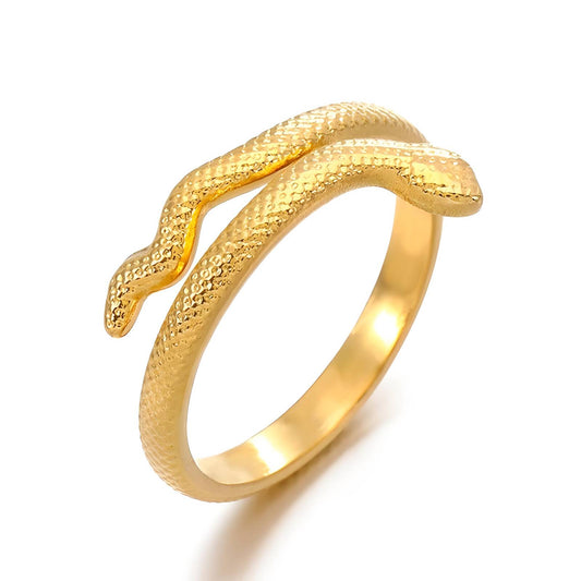 18K gold plated Stainless steel  Snakes finger ring, Intensity