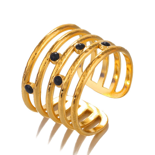 18K gold plated Stainless steel finger ring, Intensity