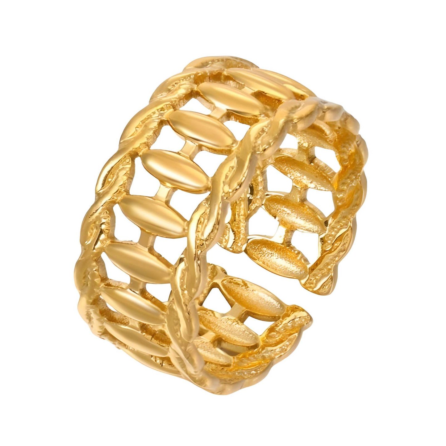 18K gold plated Stainless steel finger ring, Intensity