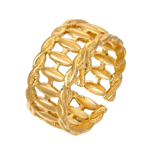 18K gold plated Stainless steel finger ring, Intensity