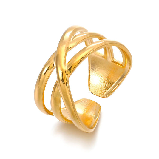 18K gold plated Stainless steel finger ring, Intensity