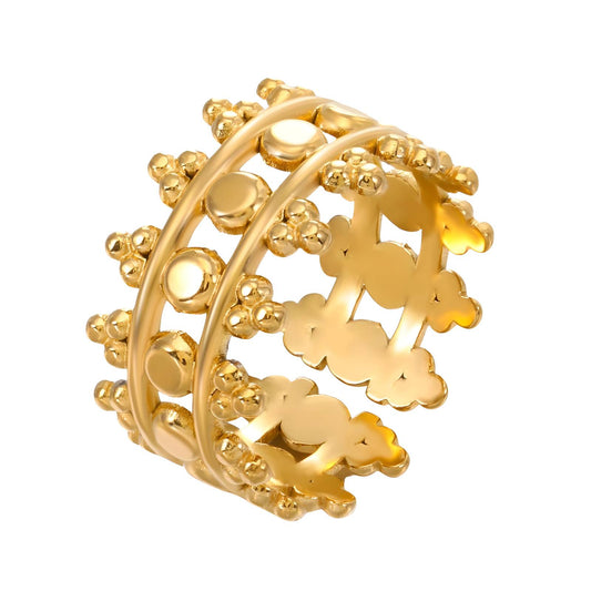 18K gold plated Stainless steel finger ring, Intensity