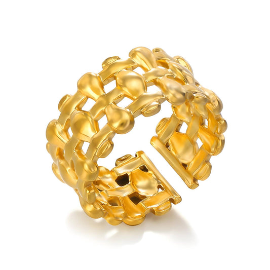 18K gold plated Stainless steel finger ring, Intensity