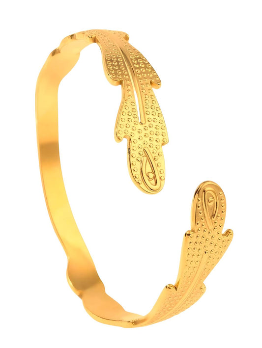 18K gold plated Stainless steel  Leafs bracelet, Intensity