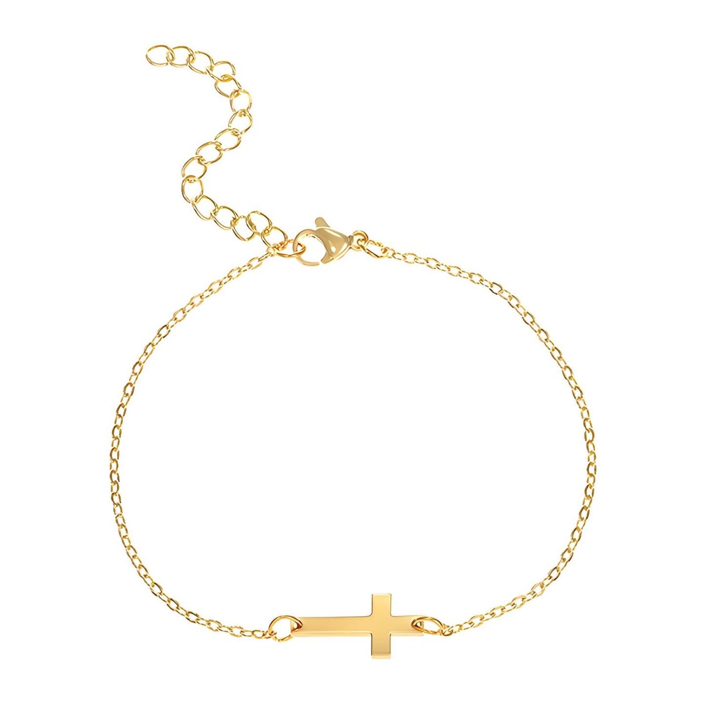 18K gold plated Stainless steel  Crosses bracelet, Intensity