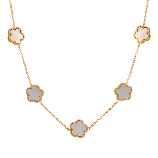 18K gold plated Stainless steel  Flower necklace, Intensity