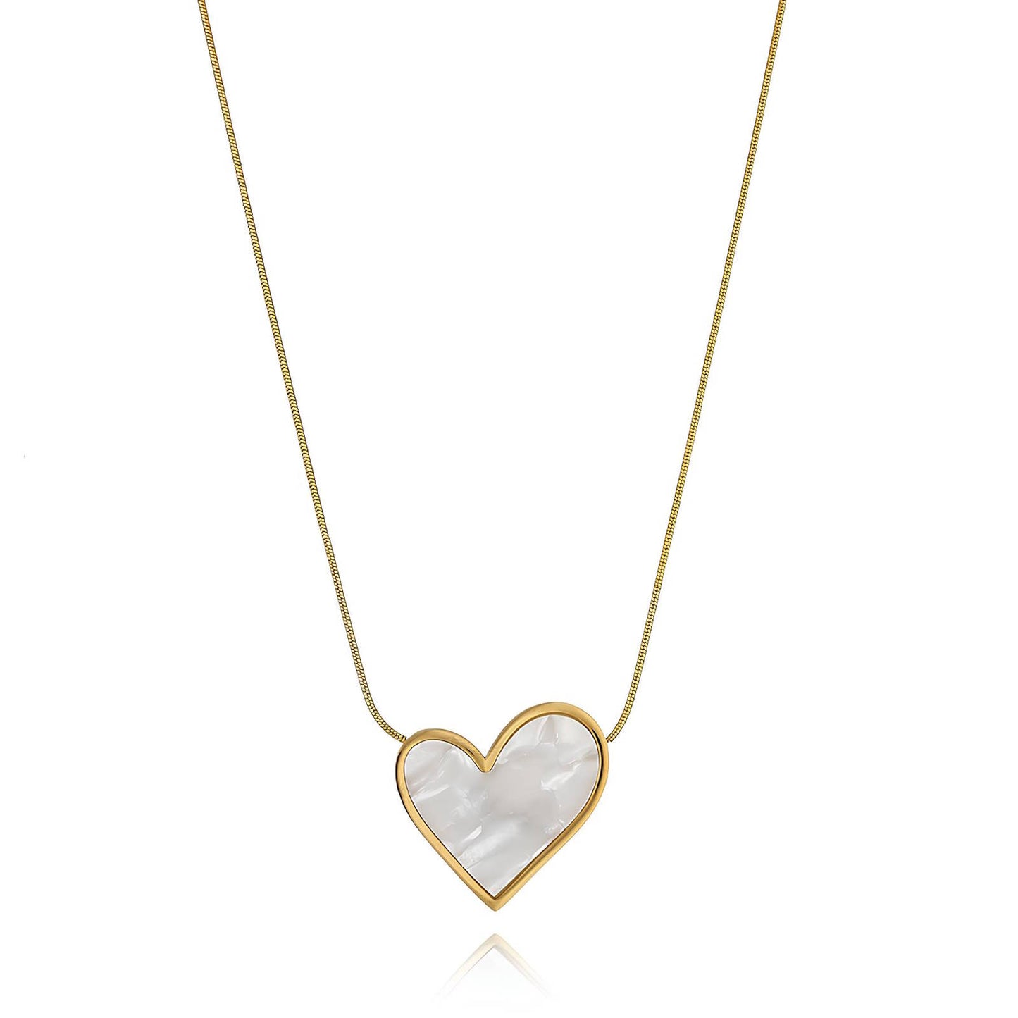 18K gold plated Stainless steel  Heart necklace, Intensity