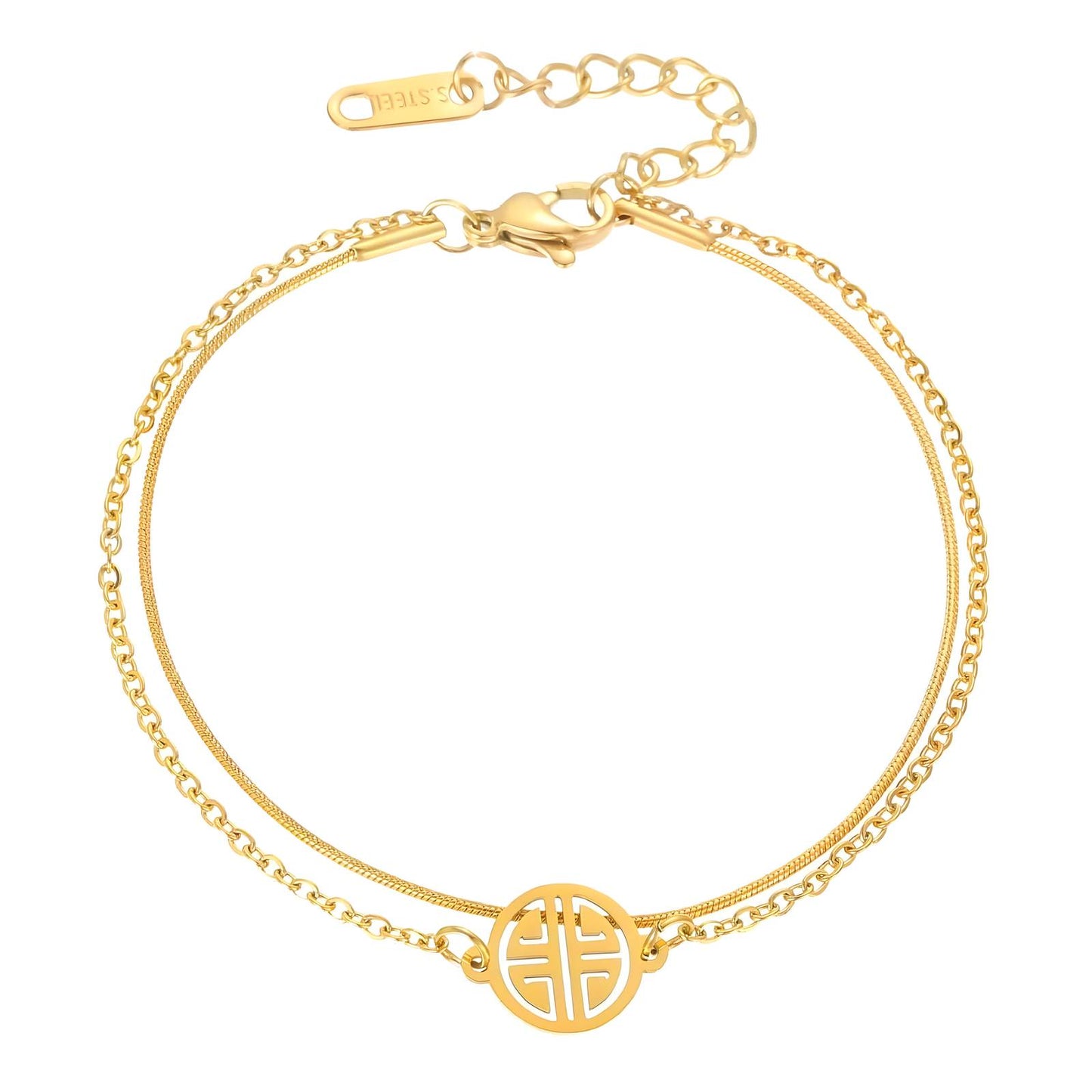 18K gold plated Stainless steel anklet, Intensity