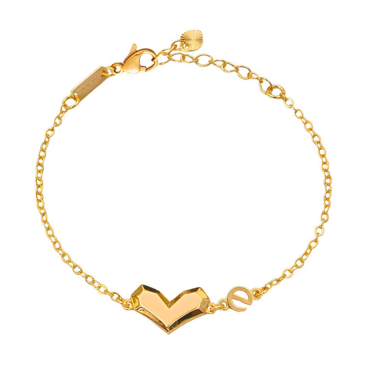 18K gold plated Stainless steel  Hearts bracelet, Intensity