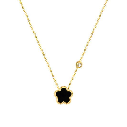 18K gold plated Stainless steel  Flower necklace, Intensity