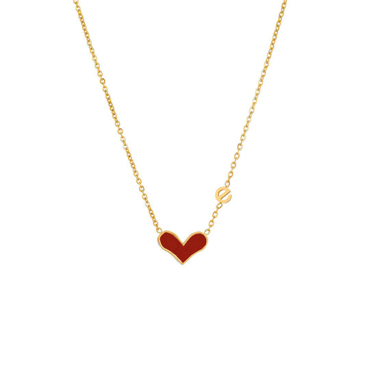 18K gold plated Stainless steel  Heart necklace, Intensity