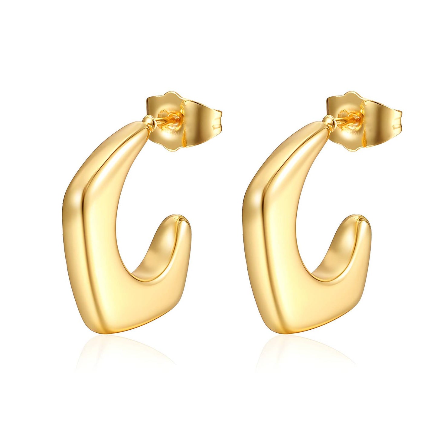 18K gold plated Stainless steel earrings, Intensity