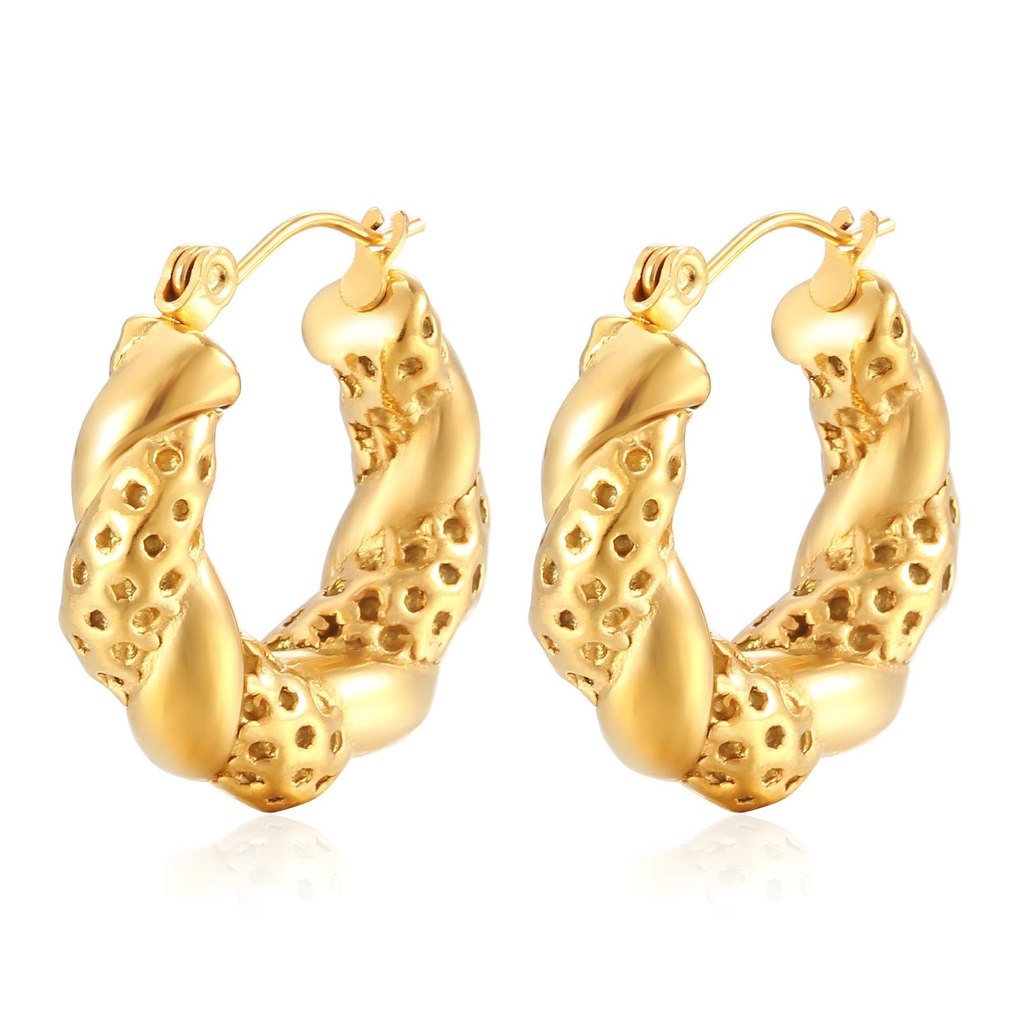 18K gold plated Stainless steel earrings, Intensity