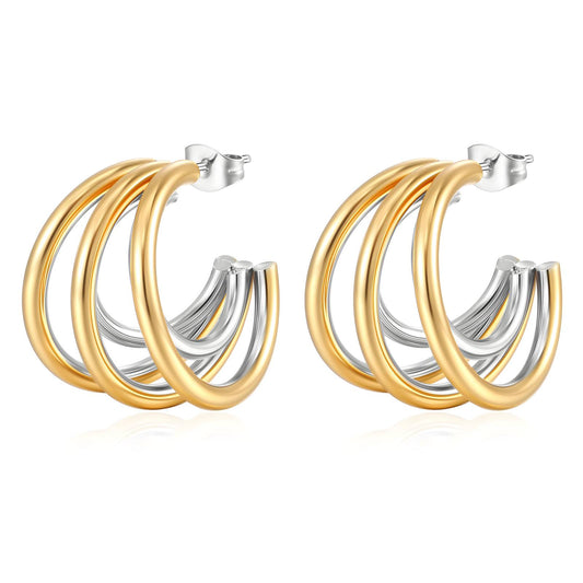 18K gold plated Stainless steel earrings, Intensity