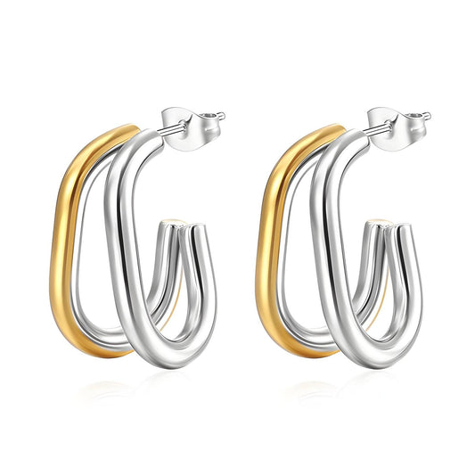 18K gold plated Stainless steel earrings, Intensity