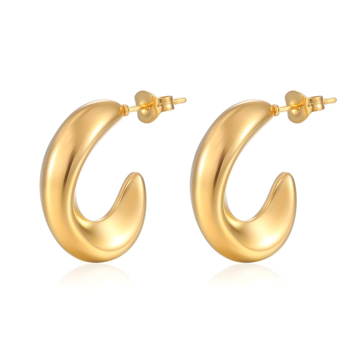 18K gold plated Stainless steel earrings, Intensity