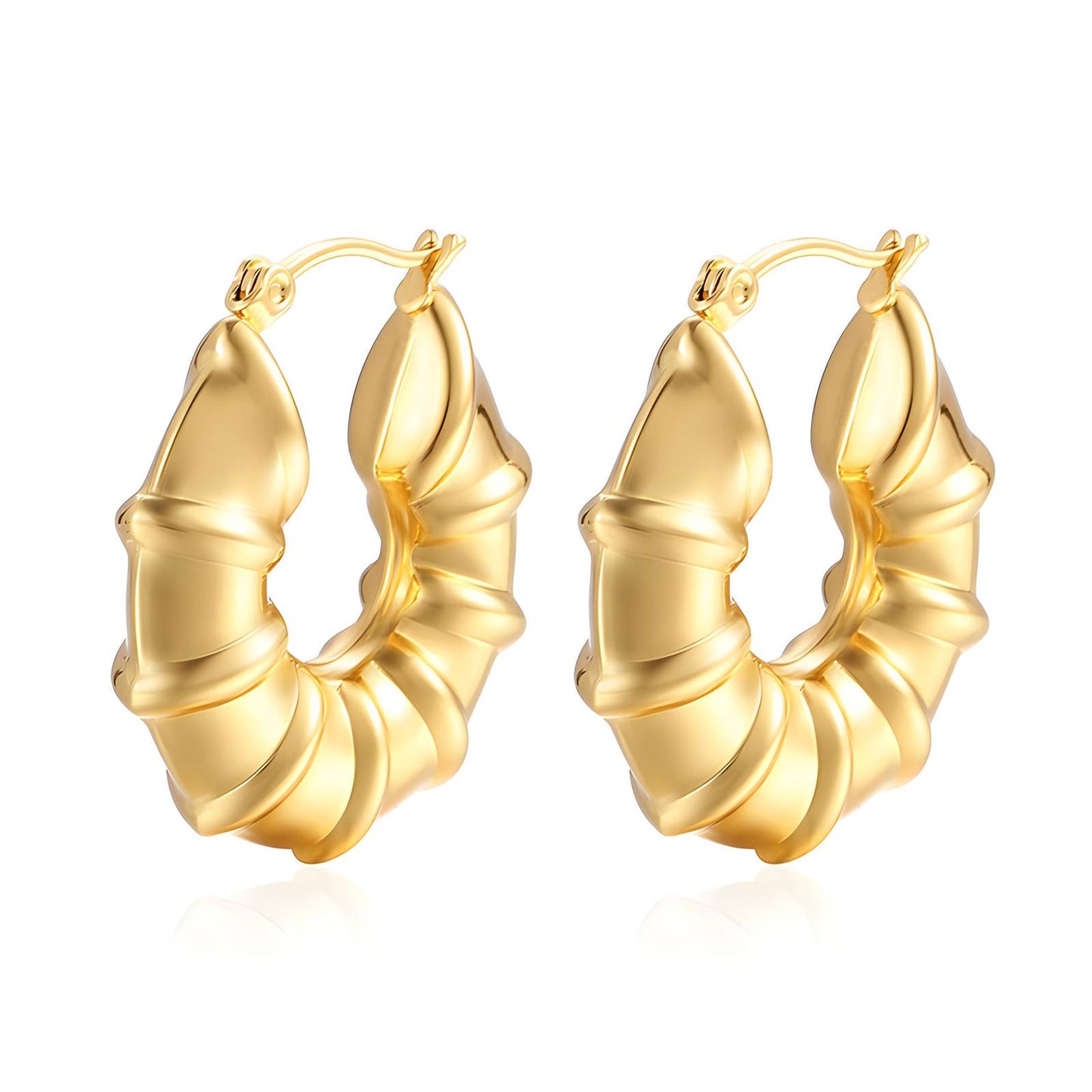 18K gold plated Stainless steel earrings, Intensity