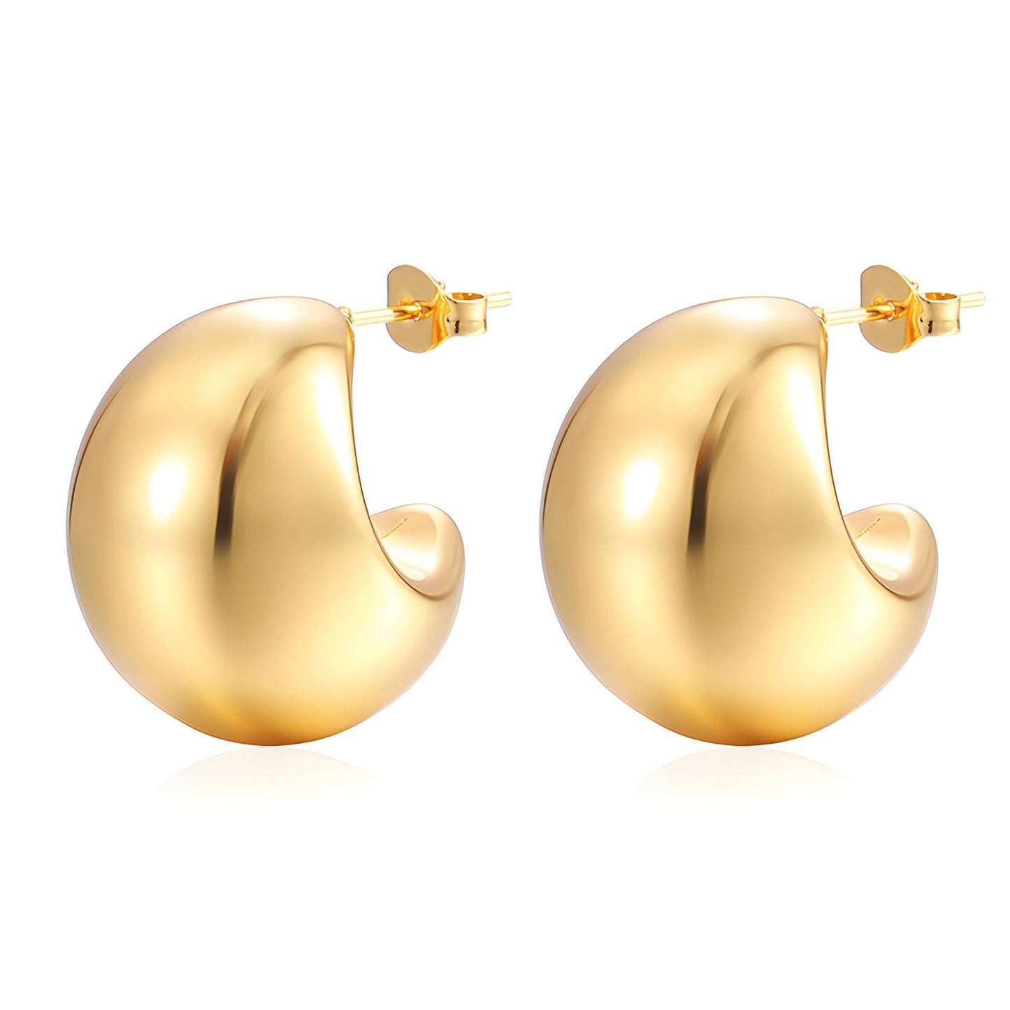 18K gold plated Stainless steel earrings, Intensity