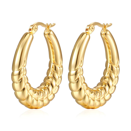 18K gold plated Stainless steel earrings, Intensity