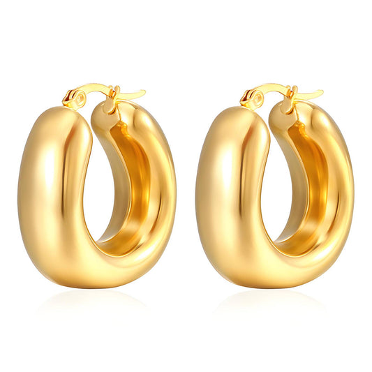 18K gold plated Stainless steel earrings, Intensity